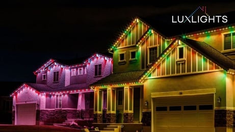 yellow and pink permanent christmas lights